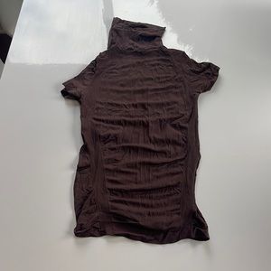 No Brand, Small Brown Short-Sleeved Shirt with Turtleneck